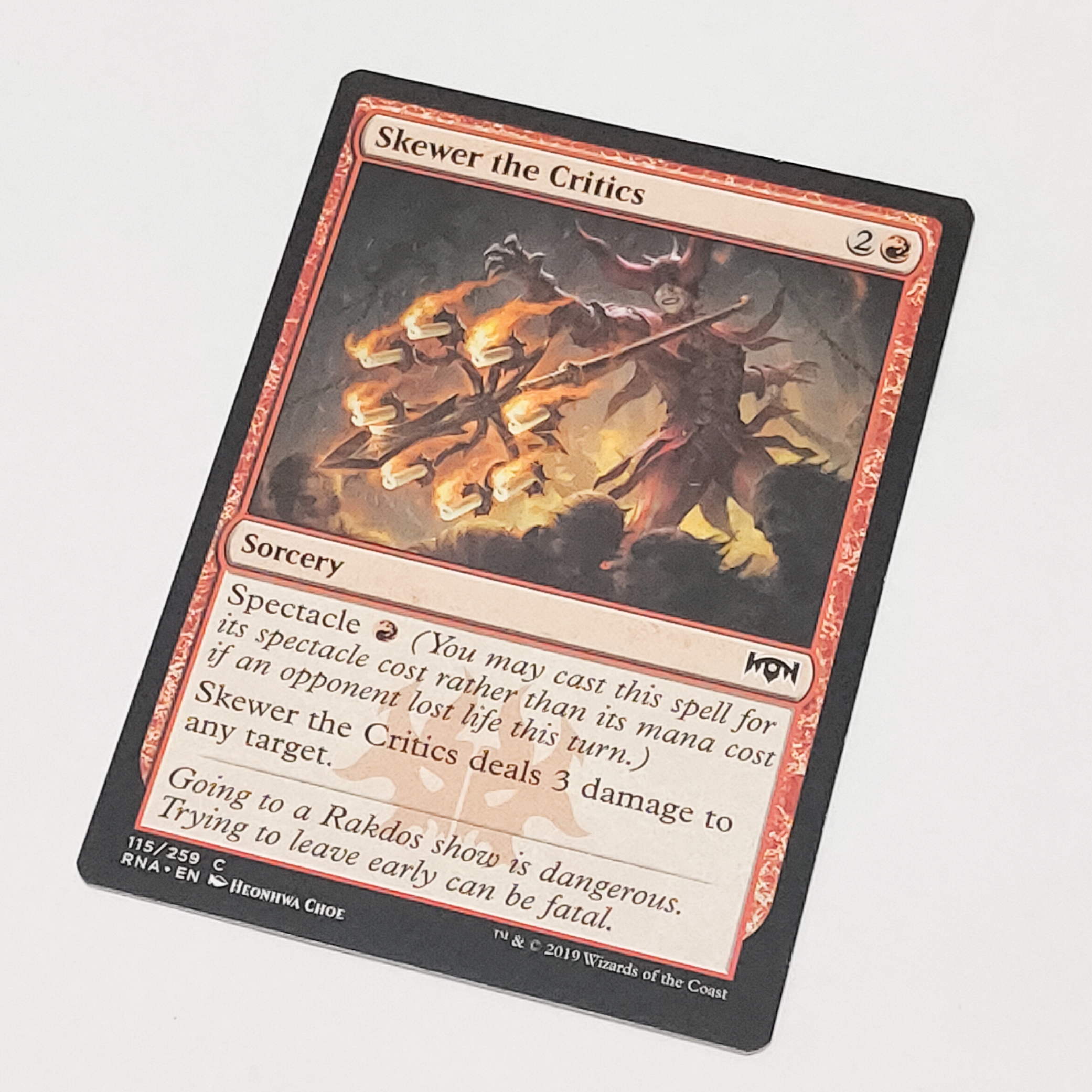 MTG Card SKEWER THE CRITICS Magic the Gathering Trading Card Game Red